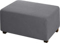 Ottoman Slipcovers Footrest Sofa Slipcovers Footstool Protector Covers High Spandex Lycra Slipcover Machine Washable Cover with Spandex Jacquard Checked Pattern，Standard Size, Charcoal Gray Home & Garden > Decor > Chair & Sofa Cushions PrimeBeau Charcoal Gray Standard 