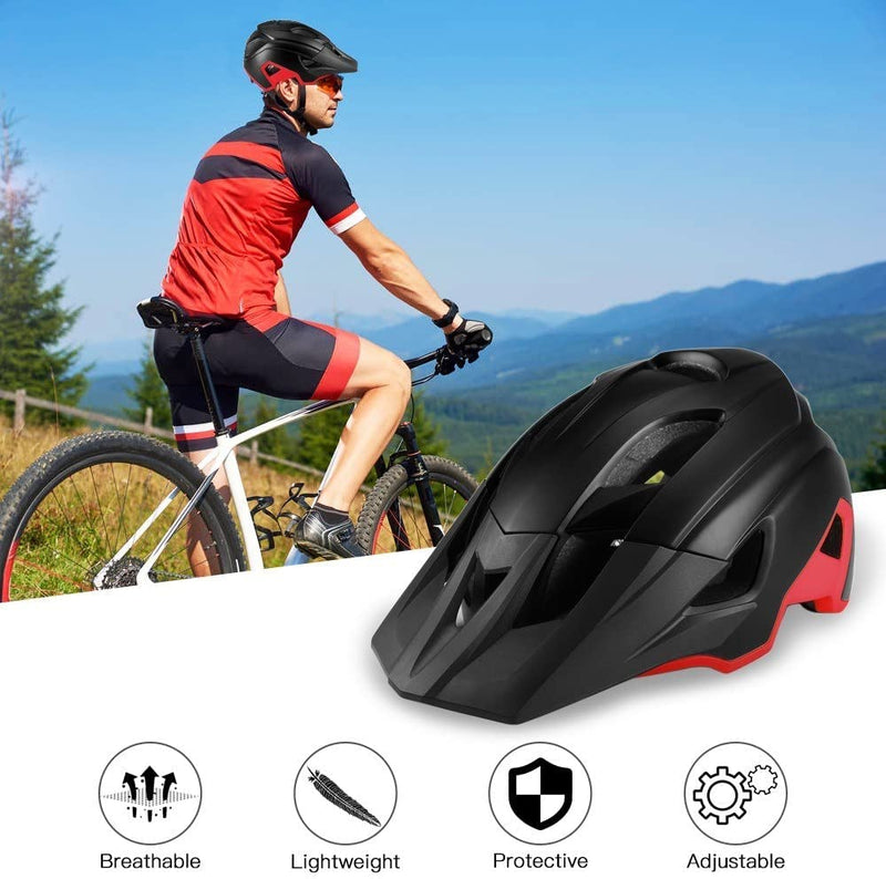 Mountain Bike Helmet with Detachable Visor Detachable Goggles Ultralight Adjustable MTB Cycling Bicycle Helmet Men Women Sports Outdoor Safety Helmet Sporting Goods > Outdoor Recreation > Cycling > Cycling Apparel & Accessories > Bicycle Helmets MengK   