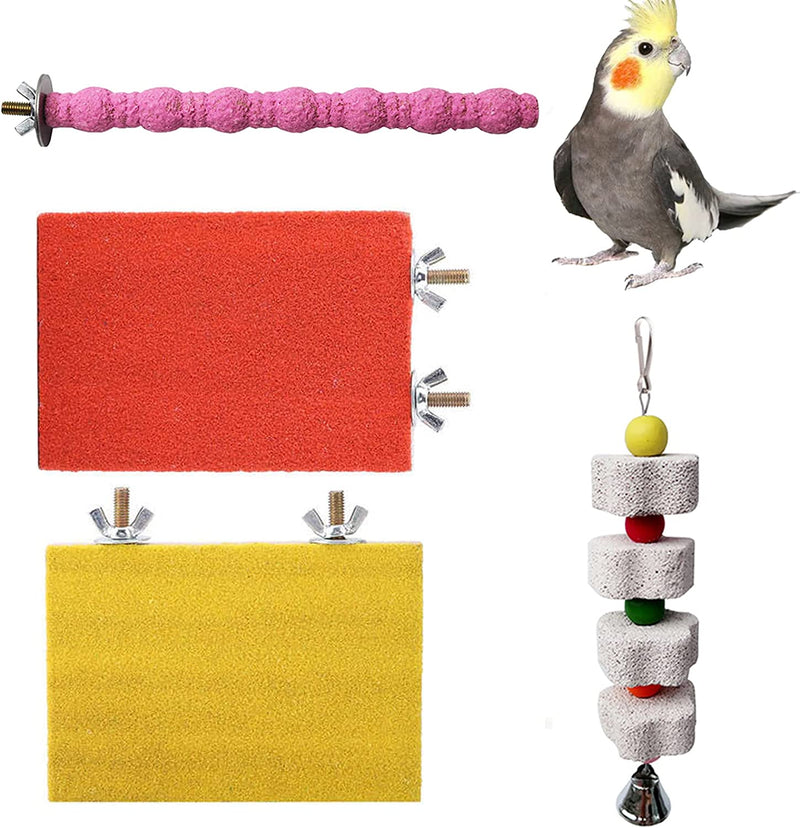 Kathson Bird Perch Parrot Stand Cage Accessories Natural Wooden Stick Paw Grinding Rough-Surfaced Chew Toy for Cockatiels,Cockatoo,Lorikeet,Conure,Parakeet 3 Pack (Random Color) Animals & Pet Supplies > Pet Supplies > Bird Supplies kathson 4PCS  