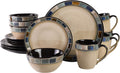 Gibson Elite Couture Bands round Reactive Glaze Stoneware Dinnerware Set, Service for Four (16Pcs), Blue and Cream Home & Garden > Kitchen & Dining > Tableware > Dinnerware Gibson Elite Azul Blue  