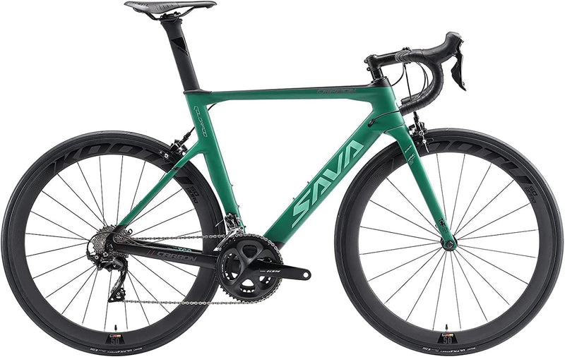 SAVADECK Carbon Road Bike,Herd6.0 T800 Carbon Fiber 700C Road Bicycle with Shimano 105 22 Speed Groupset Ultra-Light Carbon Wheelset Seatpost Fork Bicycle Sporting Goods > Outdoor Recreation > Cycling > Bicycles SAVADECK Green 54cm 