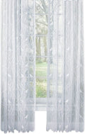 Collections Etc Songbird Rod Pocket Lace Curtain Panel with Scalloped Hem, Ivory, 56" X 84" Home & Garden > Decor > Window Treatments > Curtains & Drapes Collections Etc White 56" x 84" 