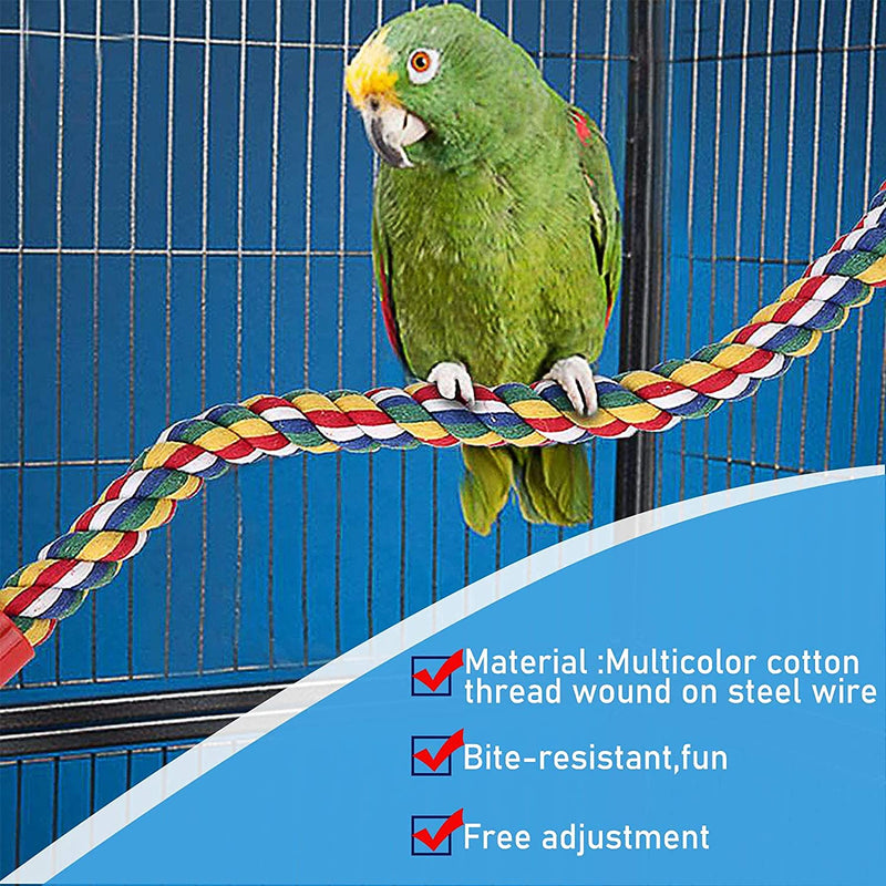 Bird Rope Perch for Parrots, Cockatiels, Parakeets, Budgie Cages Comfy Birds Colorful Rope Perches Toy (31.5Inch Plastic Nut) Animals & Pet Supplies > Pet Supplies > Bird Supplies > Bird Toys Mygeromon   