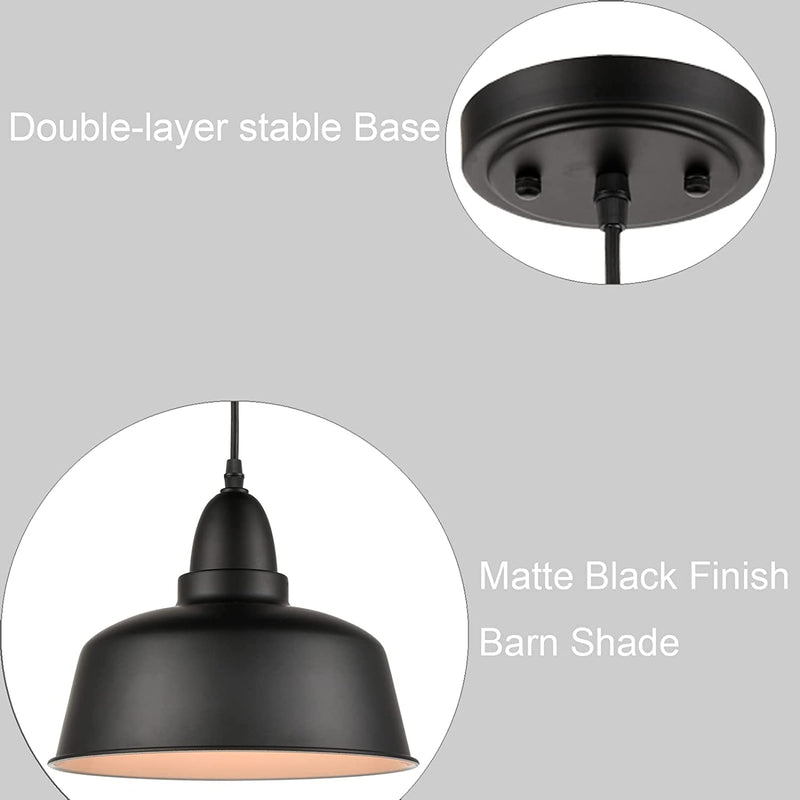 Industrial Matte Black Pendant Light Mini Barn Shade Pendant Lighting Height Adjustable Pendant Light Fixtures Home & Garden > Lighting > Lighting Fixtures TENGIANTS   