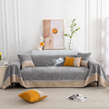 EAVD Boho Couch Cover Beige Sectional Couch Cover Durable Chenille Couch Cover with Lace Edge Solid Couch Protectors from Cats Dogs Scratching Sofa Couch Cover for 2 Cushion Couch(71"X118",Beige) Home & Garden > Decor > Chair & Sofa Cushions EAVD Grey#waterproof Large(71"x 118") 