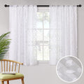 MYSKY HOME Pink Pom Pom Sheer Curtains for Bedroom Light Filtering Semi-Sheer Curtains for Nursery Girls Kids Room Rod Pocket Boho Voile Window Draperies Pink 38 X 45 Inch 2 Panels Home & Garden > Decor > Window Treatments > Curtains & Drapes MYSKY HOME White 54W x 63L 