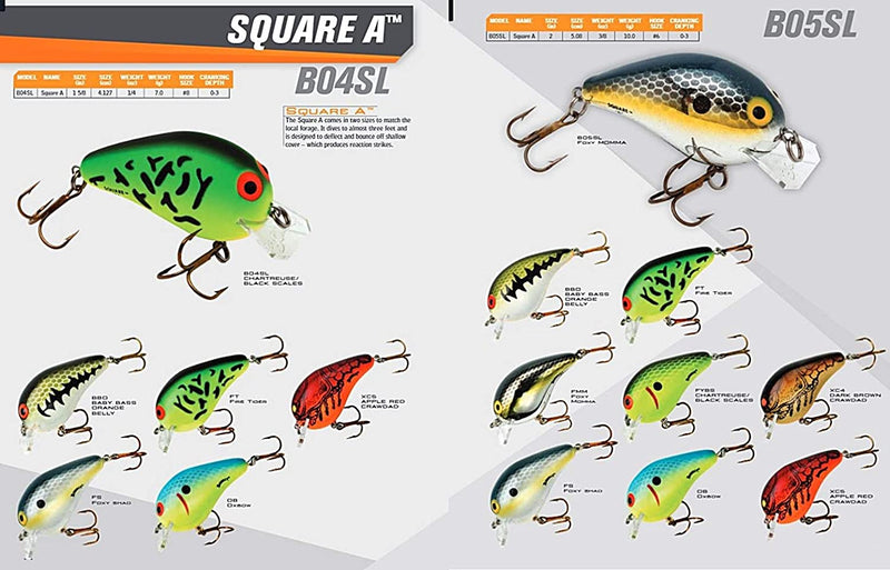 Bomber Lures Square a Crankbait Fishing Lure Sporting Goods > Outdoor Recreation > Fishing > Fishing Tackle > Fishing Baits & Lures Pradco Outdoor Brands   