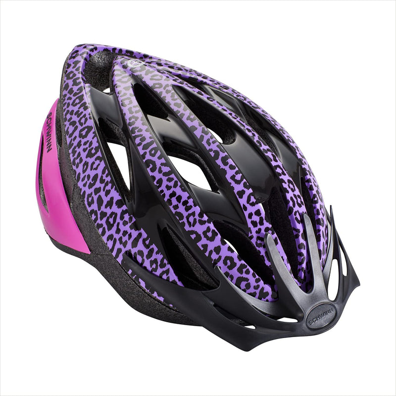 Schwinn Thrasher Youth Lightweight Bike Helmet, Dial Fit Adjustment, Multiple Colors Sporting Goods > Outdoor Recreation > Cycling > Cycling Apparel & Accessories > Bicycle Helmets Pacific Cycle, Inc Purple/Pink Leopard Youth 