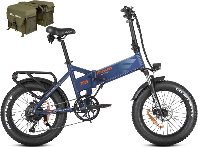 Eahora Upgraded X5 750W Electric Bike for Adults,30Mph Fat Tire Electric Bike with 48V/15AH Removable Battery,20 Inch Folding Electric Bike with Shimano 7-Speed, Cruise Control Sporting Goods > Outdoor Recreation > Cycling > Bicycles Shenzhen Lezhongtian Trading Co., Ltd. X5-Blue  