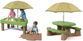 Step2 Cascading Cove Sand & Water Table with Umbrella | Kids Sand & Water Table with Umbrella | 6-Pc Water Accessory Set Included | Green Sporting Goods > Outdoor Recreation > Winter Sports & Activities Step2 Green Table + Table 