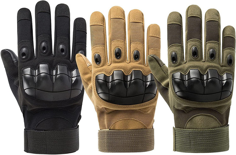 Mengk Full Finger Knuckle Gloves Touchscreen Anti-Slip Motorbike Sports Training Outdoor Cycling Gloves