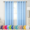 Lorena'S Collection Faux Linen Sheer Curtain 84 Inch Limegreen Textured Voile Sheer Curtains Grommet Top Curtain Lightweight Floor Length Window Curtains for Bedroom & Living Room 2 Panels 36"X84" Home & Garden > Decor > Window Treatments > Curtains & Drapes Lorena’s Collection Light Blue 54"x95" 
