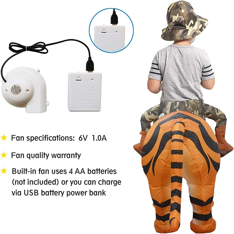 GOOSH Inflatable Tiger Costume for Kids Halloween Costumes Boys Girls Funny Blow up Costume for Halloween Party Cosplay  GOOSH   