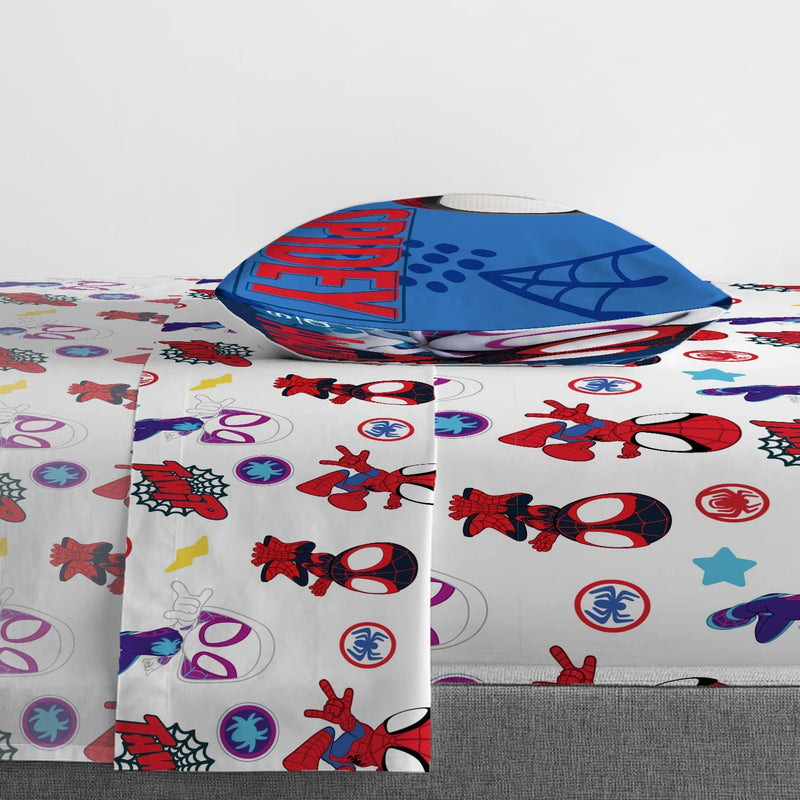 Marvel Spidey and His Amazing Friends Team Spidey Twin Size Sheet Set - 3 Piece Set Super Soft and Cozy Kid’S Bedding - Fade Resistant Microfiber Sheets (Official Marvel Product)