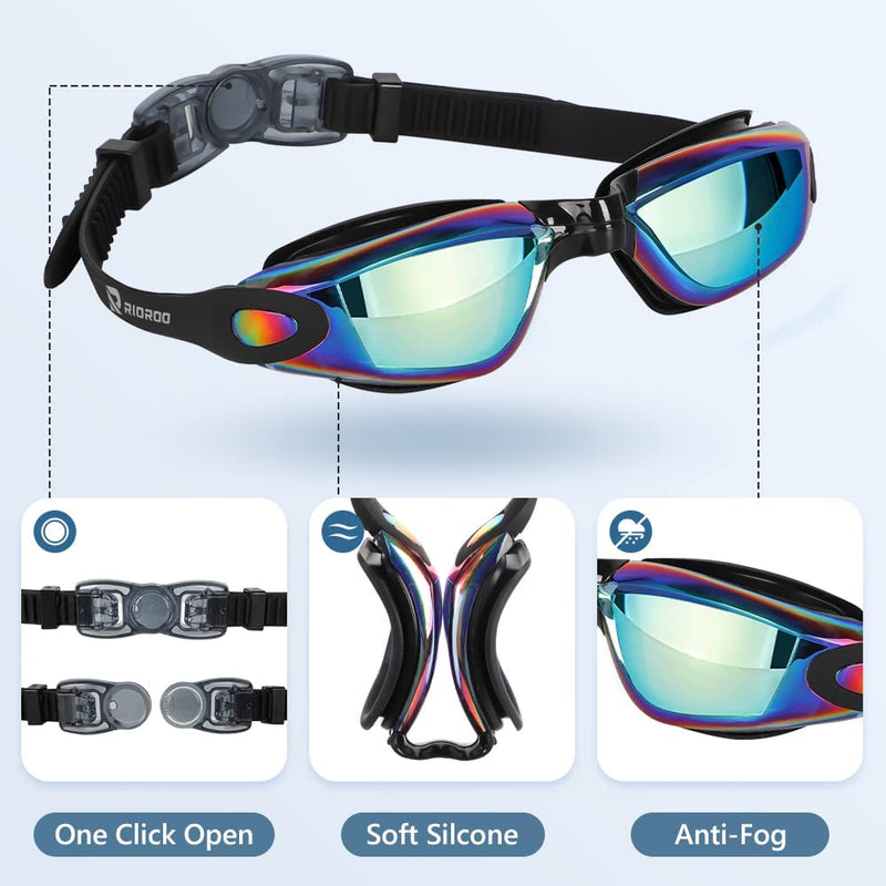 RIOROO Swim Goggles, Swimming Goggles No Leaking Anti-Fog for Women Men Adult Youth Sporting Goods > Outdoor Recreation > Boating & Water Sports > Swimming > Swim Goggles & Masks RIOROO   