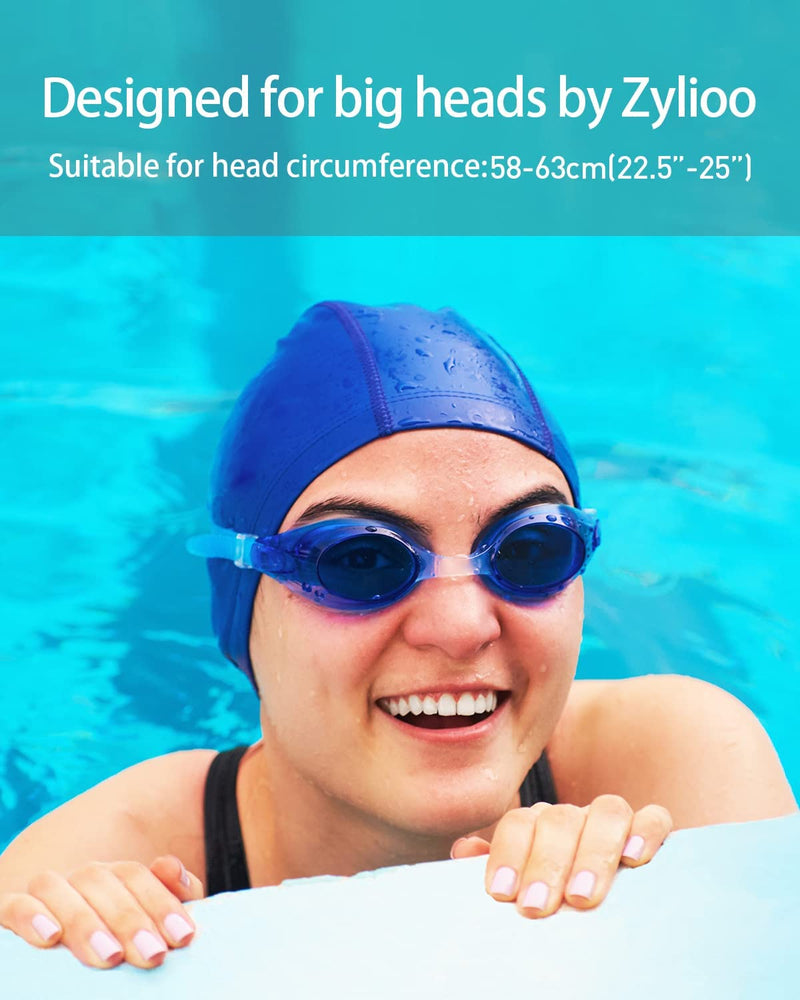 Zylioo XL Oversize PU Swim Cap,Big Size Elastic Swimming Caps,Silicone Waterproof Pool Cap for Large Heads 22.5-25" Sporting Goods > Outdoor Recreation > Boating & Water Sports > Swimming > Swim Caps Zylioo   