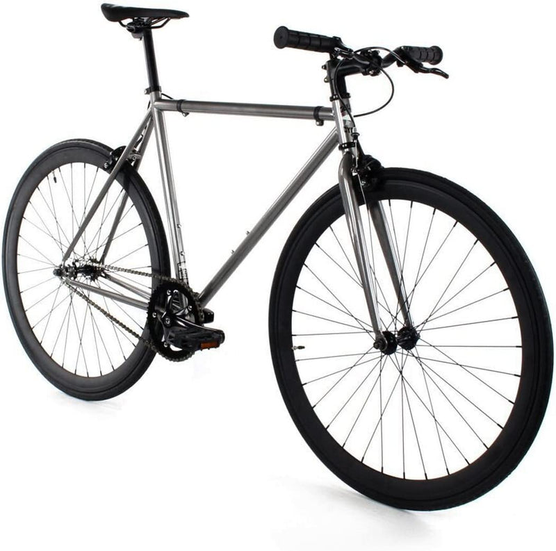 Golden Cycles Single Speed Fixed Gear Bike with Front & Rear Brakes Sporting Goods > Outdoor Recreation > Cycling > Bicycles Zyclefix Bicycle Inc. Asphalt 52 