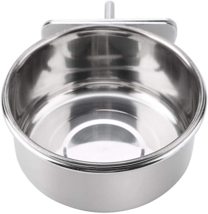 Hanging Adjustable Food Water Food Feeding Bowl Stainless Steel Parrot Parakeet Feeder Bird Cage Accessory Drinking Cup (L) Animals & Pet Supplies > Pet Supplies > Bird Supplies > Bird Cage Accessories > Bird Cage Food & Water Dishes FTVOGUE S  