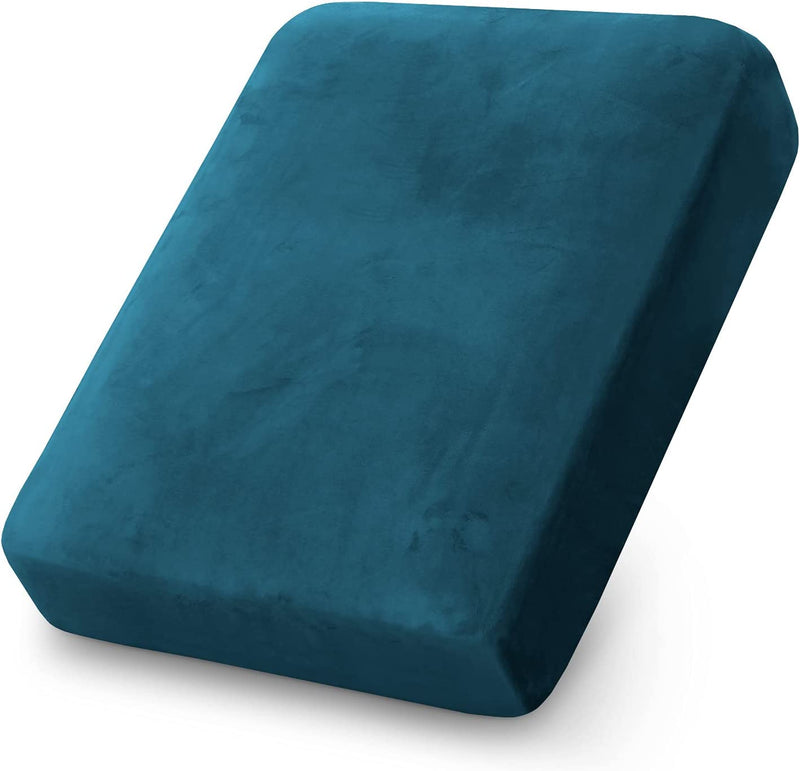 Stretch Velvet Couch Cushion Covers for Individual Cushions Sofa Cushion Covers Seat Cushion Covers, Thicker Bouncy with Elastic Edge Cover up to 10 Inch Thickness Cushions (1 Piece, Brown) Home & Garden > Decor > Chair & Sofa Cushions PrinceDeco Deep Teal 1 