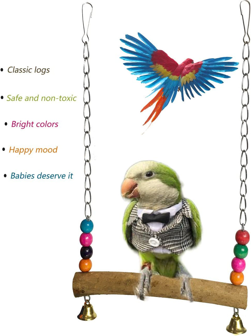 OMYZERO 3Pcs Bird Parrot Toys Swing Hanging, Bird Cage Accessories Toy Perch Ladder Chewing Toys Hammock for Parakeets,Cockatiels,Lovebirds,Conures,Budgie,Macaws,Lovebirds,Finches and Other Small Pets Animals & Pet Supplies > Pet Supplies > Bird Supplies OMYZERO   