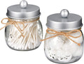 Sheechung Apothecary Jars Set,Mason Jar Decor Bathroom Vanity Storage Organizer Canister,Premium Glass Qtip Holder Dispenser for Cotton Swabs,Ball-Stainless Steel Lid (Black, 2-Pack) Home & Garden > Household Supplies > Storage & Organization SheeChung Silver  