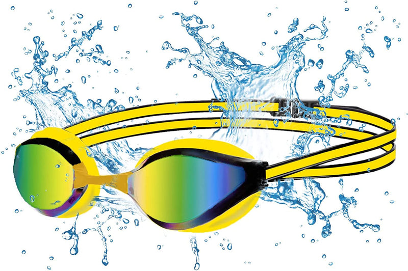 Swimming Goggles, Waterproof and Fog Proof Swimming Goggles, Large Frame Flat Light Swimming Glasses, for Men and Women Sporting Goods > Outdoor Recreation > Boating & Water Sports > Swimming > Swim Goggles & Masks Foxcell   