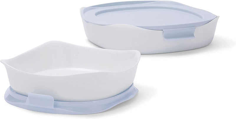 Rubbermaid Glass Baking Dishes for Oven, Casserole Dish Bakeware, Duralite 12-Piece Set, White (With Lids) Home & Garden > Kitchen & Dining > Cookware & Bakeware Rubbermaid 2 Pack (Square)  