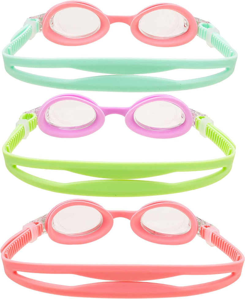 Kids Swim Goggles (3 Pack), Wide View Anti-Fog Swimming Goggles for Teens