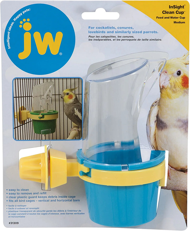 JW Pet Company Clean Cup Feeder and Water Cup Bird Accessory, Small, Colors May Vary Animals & Pet Supplies > Pet Supplies > Bird Supplies > Bird Cage Accessories > Bird Cage Food & Water Dishes JW Pet Company Medium  