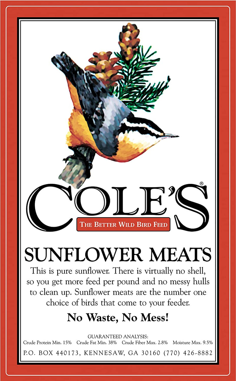 Cole'S SM20 Sunflower Meats Bird Seed, 20-Pound Animals & Pet Supplies > Pet Supplies > Bird Supplies > Bird Food Cole's Wild Bird Products   