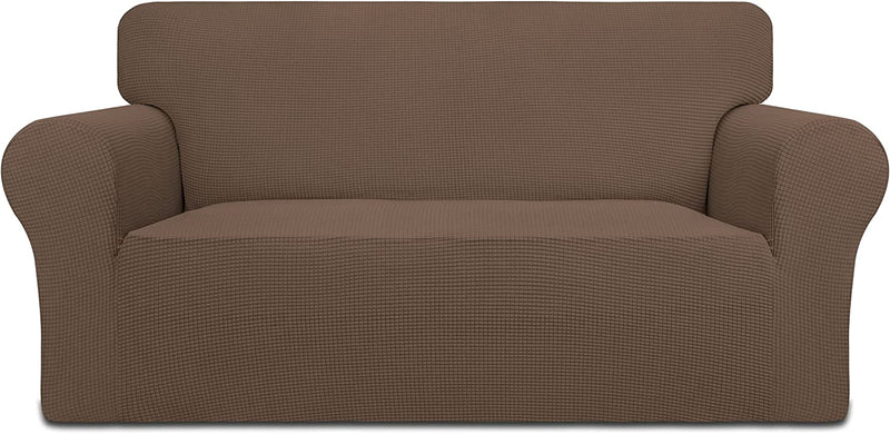 DANABEST Armchair Cover Stretch Slipcover 1-Piece Jacquard Couch Covers Sofa Slipcover Covers Washable Couch Cover Furniture Protector for Living Room (Camel,Armchair) Home & Garden > Decor > Chair & Sofa Cushions DANABEST Brown Loveseat 