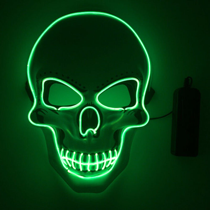 Stardget LED Scary Skull Halloween Mask Costume Cosplay EL Wire Light up Halloween Party Apparel & Accessories > Costumes & Accessories > Masks Stardget Green  