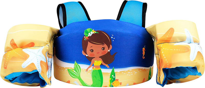 MOAMDAUT Kid Swim Vest for Child Infant Safety Swim Vest Cute Cartoon Swimming Wings Pool Toddlers Water Sports Learning Swim Training Equipment 22-66Lbs Sporting Goods > Outdoor Recreation > Boating & Water Sports > Swimming MOAMDAUT Brown Mermaid  
