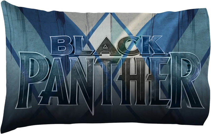 Jay Franco Marvel Black Panther Blue Tribe Twin Sheet Set - 3 Piece Set Super Soft Kid’S Bedding - Fade Resistant Polyester Microfiber Sheets (Official Marvel Product)