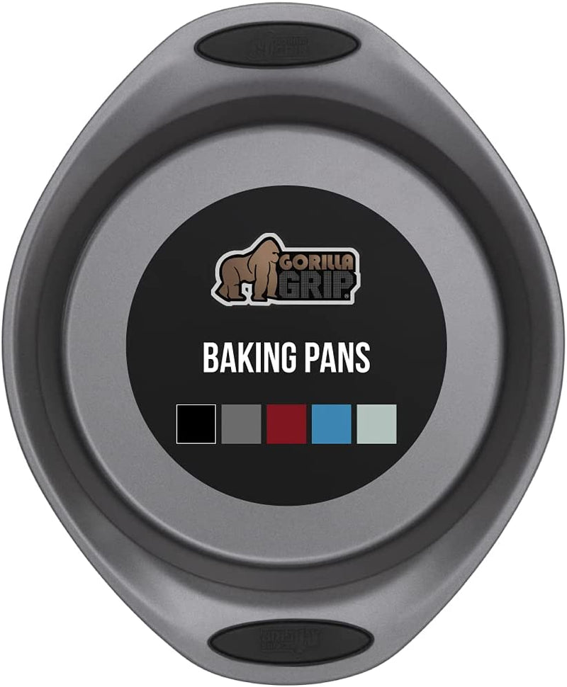 Gorilla Grip Nonstick, Heavy Duty, Carbon Steel Bakeware Sets, 4 Piece Kitchen Baking Set, Rust Resistant, Silicone Handles, 2 Large Cookie Sheets, 1 Roasting Pan and 1 Bread Loaf Pan, Turquoise Home & Garden > Kitchen & Dining > Cookware & Bakeware Hills Point Industries, LLC Black Round Set of 1