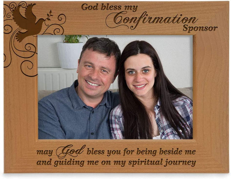 KATE POSH - God Bless My Confirmation Sponsor - May God Bless You for Being beside Me and Guiding Me on My Spiritual Journey - Picture Frame (4X6 Vertical) Home & Garden > Decor > Picture Frames KATE POSH 4x6-Horizontal - Sponsor  