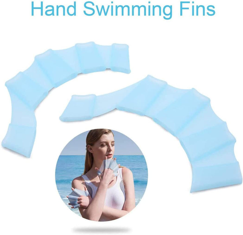 Finger Webbed Swimming Training Silicone Aquatic Gloves Comfortable and Soft Water Sports Equipment for Swimming Blue M Swimming Tool Sporting Goods > Outdoor Recreation > Boating & Water Sports > Swimming Naisicore   