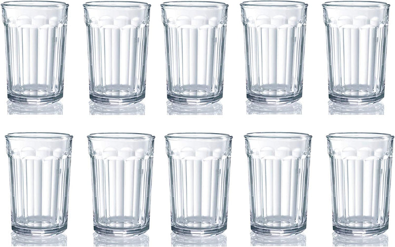 Le'Raze Set of 16 Durable Drinking Heavy Base Cups | Glassware Set Includes 8-21Oz Highball 8-14Oz Tumbler Glasses Ideal for Water, Clear