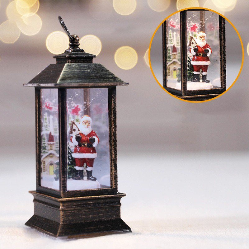 Christmas Snow Globe Lantern, Battery Operated Lighted Swirling Glitter Water Lantern for Christmas Home Decoration, Santa Claus  Keimprove Santa Claus  