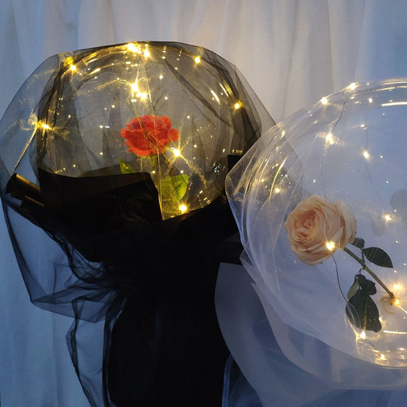 FZM Decorative Wall Decor Accent Home Decor Valentine'S Day Led Light Originality Wave Ball with Mesh Rose Bunch Wave Ball Home & Garden > Decor > Seasonal & Holiday Decorations FZM Furniture   
