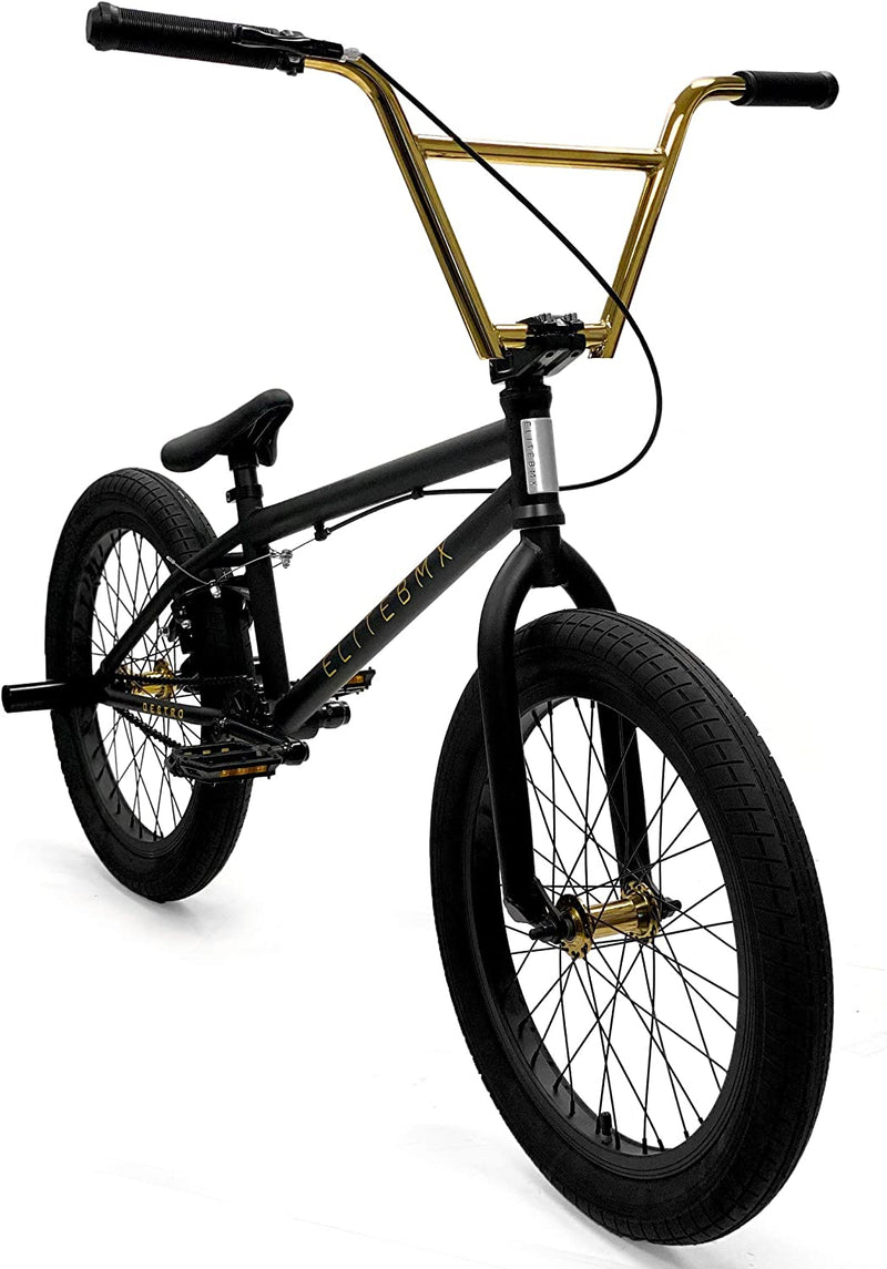 Elite BMX Bicycle 18", 20" & 26" Model Freestyle Bike - 3 Piece Crank Sporting Goods > Outdoor Recreation > Cycling > Bicycles Elite Bicycle Black Gold 18" 