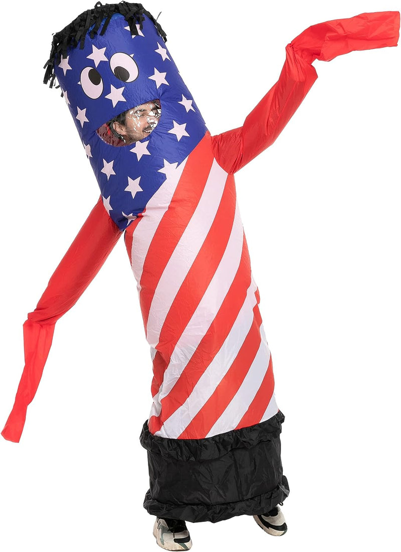 Spooktacular Creations Inflatable Costume Tube Dancer Wacky Waving Arm Flailing Halloween Costume Adult Size  Spooktacular Creations American Flag  
