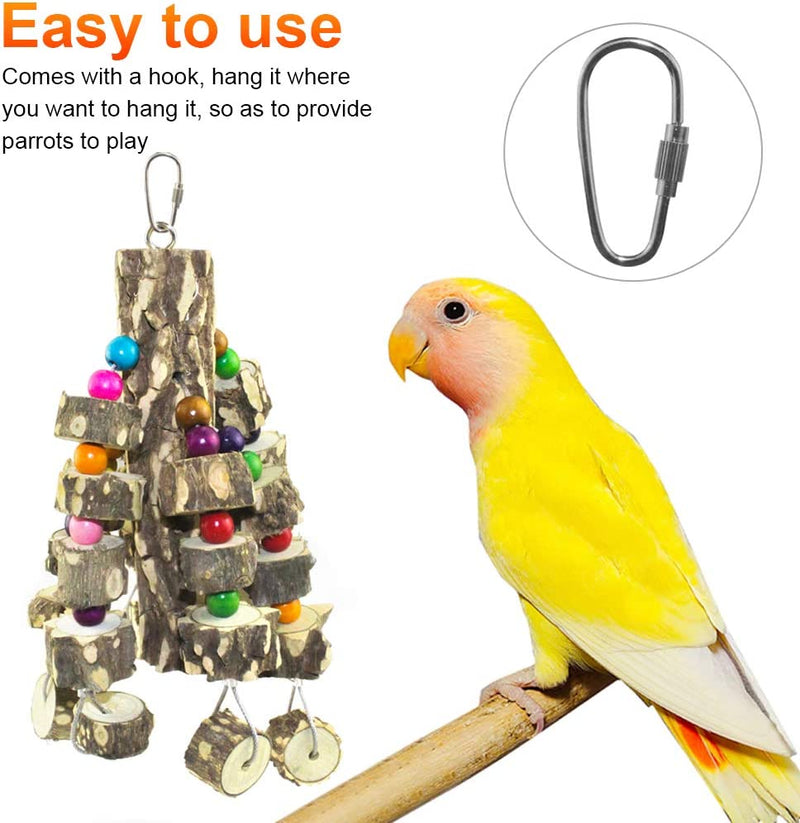 VUAOHIY Large Parrot Chewing Toys Natural Wood Big Bird Toys Parakeet Cage Hammock Hanging Toy for African Greys, Parrots, Cockatoos, Macaws Small Medium and Large Birds (Style 2) Animals & Pet Supplies > Pet Supplies > Bird Supplies > Bird Toys VUAOHIY   