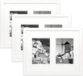 Golden State Art, 11X14 Black Photo Wood Collage Frame with Tempered Glass and White Mat Displays (2) 5X7 Pictures Home & Garden > Decor > Picture Frames Golden State Art Wood - White with White Mat 3 Pack 