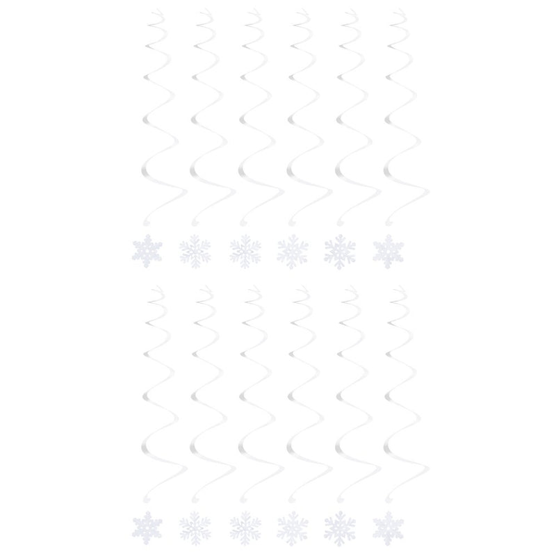 OUNONA 12 Pcs/2 Packs Christmas Snowflakes Dangling Swirls Hanging Decorations Spirals Party Supplies Favors (White) Home Home & Garden > Decor > Seasonal & Holiday Decorations& Garden > Decor > Seasonal & Holiday Decorations OUNONA   