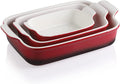 SWEEJAR Porcelain Bakeware Set for Cooking, Ceramic Rectangular Baking Dish Lasagna Pans for Casserole Dish, Cake Dinner, Kitchen, Banquet and Daily Use, 13 X 9.8 Inch(Red) Home & Garden > Kitchen & Dining > Cookware & Bakeware SWEEJAR Gradient Red  