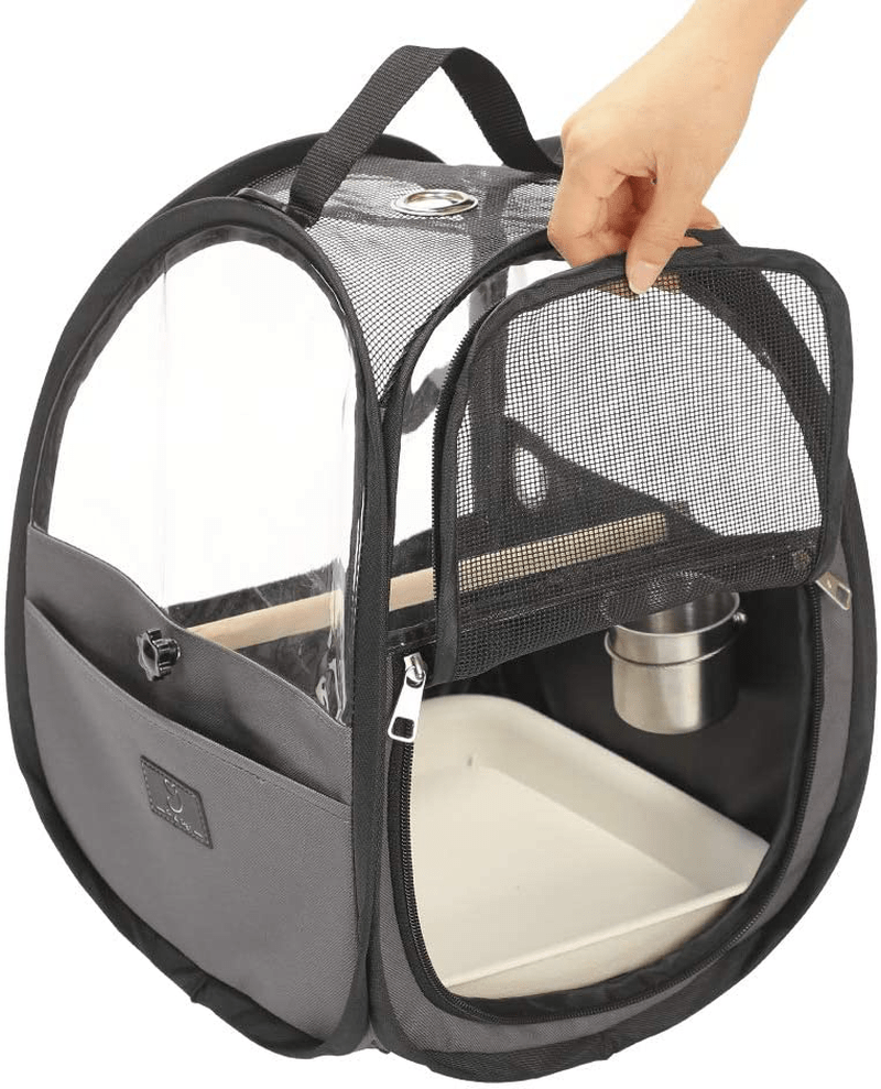 A4pet Bird Travel Carrier Parrot Carrier Transparent Breathable Bird Cage,Include Bottom Tray for Easy Cleaning Animals & Pet Supplies > Pet Supplies > Bird Supplies > Bird Cages & Stands A4Pet   