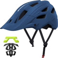 Extremus Aerolander Mountain Bike Helmet, Certified Bike Helmets for Adults Men Women, One-Piece Construction Road Cycling Helmet, MTB Lightweight Bicycle Helmet with Visor & Safety Rear Light Sporting Goods > Outdoor Recreation > Cycling > Cycling Apparel & Accessories > Bicycle Helmets Extremus Navy Blue M/L( 23-24in/58-61CM) 