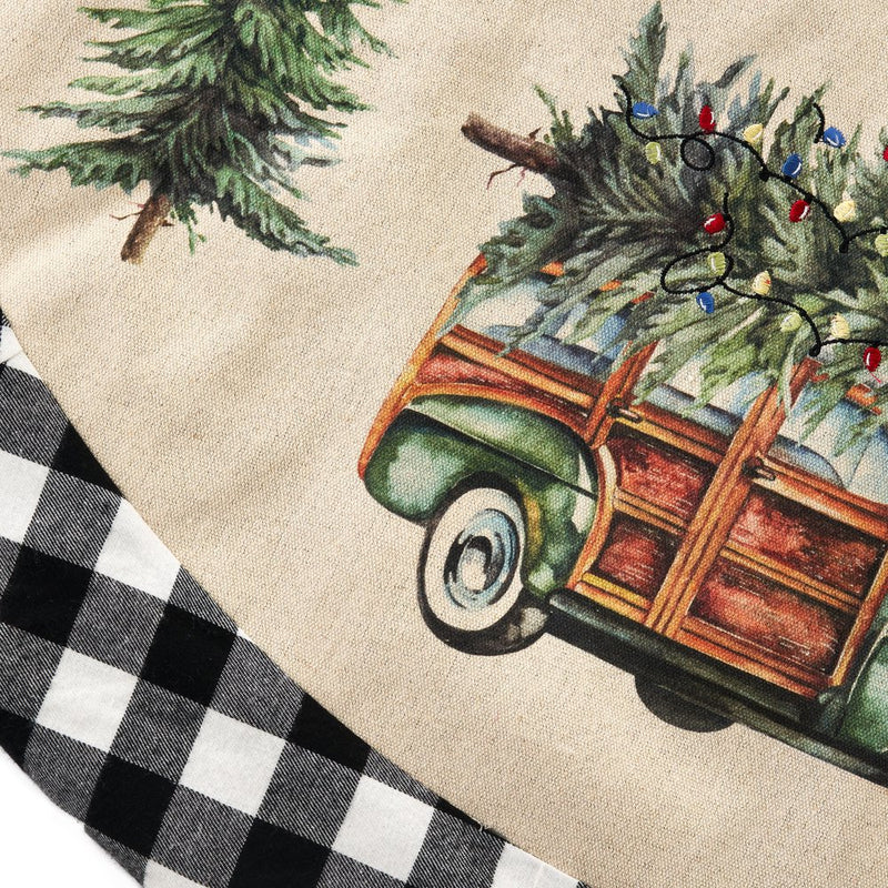 Holiday Time Green Vintage Truck Christmas Decorative Tree Skirt, 48Inch Diameter Home & Garden > Decor > Seasonal & Holiday Decorations > Christmas Tree Skirts CENTRESKY CRAFTS(SHANTOU)CO.,LTD   