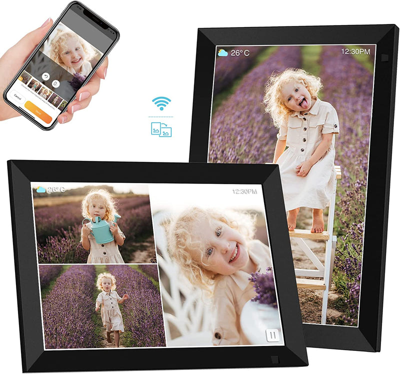 FRAMEO 10.1 Inch Smart Wifi Digital Photo Frame 1280X800 IPS LCD Touch Screen, Auto-Rotate Portrait and Landscape, Built in 16GB Memory, Share Moments Instantly via Frameo App from Anywhere Home & Garden > Decor > Picture Frames akimart 10.1 inch BiuFrame X  